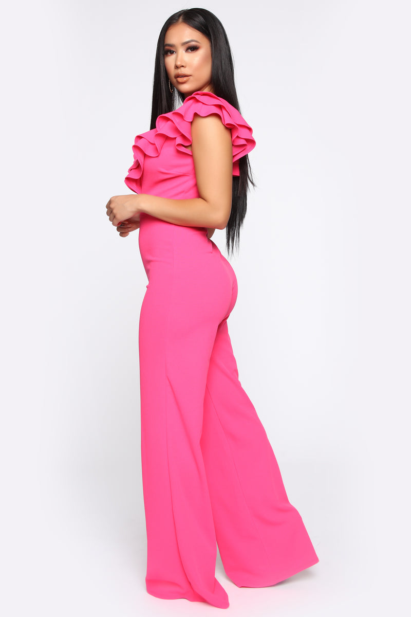Leading You On Ruffle Jumpsuit - Ultra Pink | Fashion Nova, Jumpsuits ...