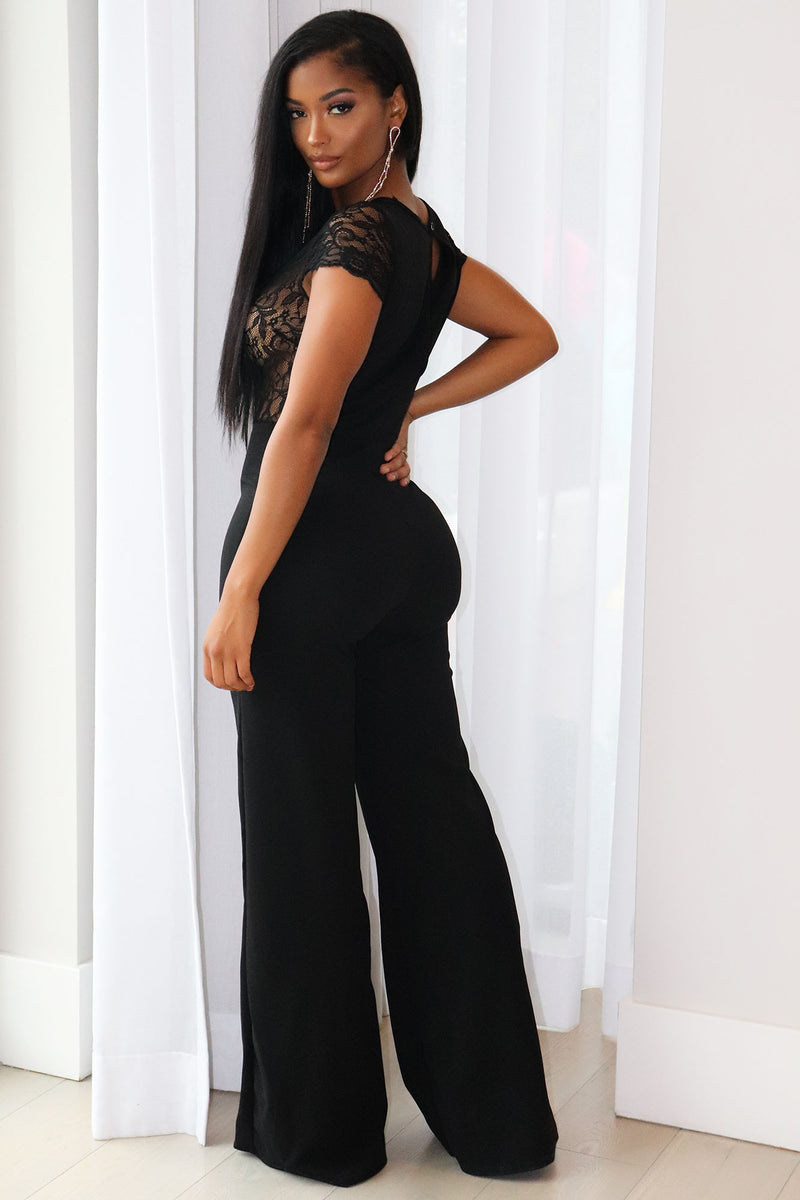 Lovely Lace Jumpsuit Black Fashion Nova Jumpsuits Fashion Nova 5448