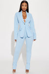 Head Of The Table Pant Suit - Light Blue