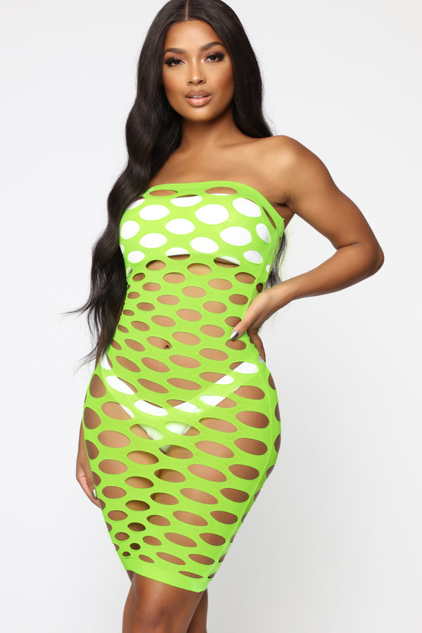 lime green swimsuit cover up