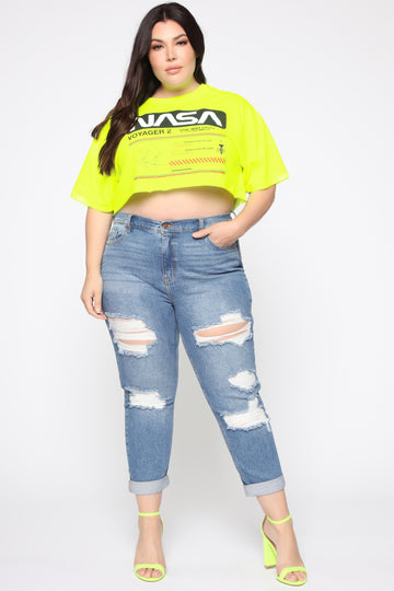 plus size neon jeans