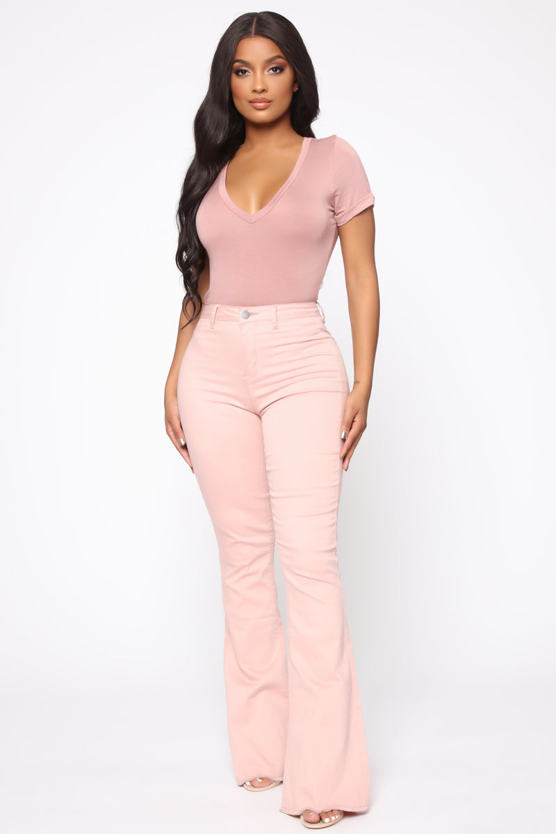 Valentina High Rise Flare Jeans - Pink | Fashion Nova, Jeans | Fashion Nova