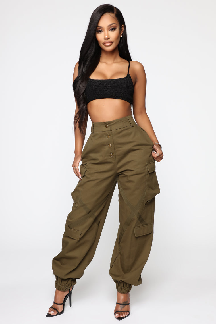 olive cargo pants womens