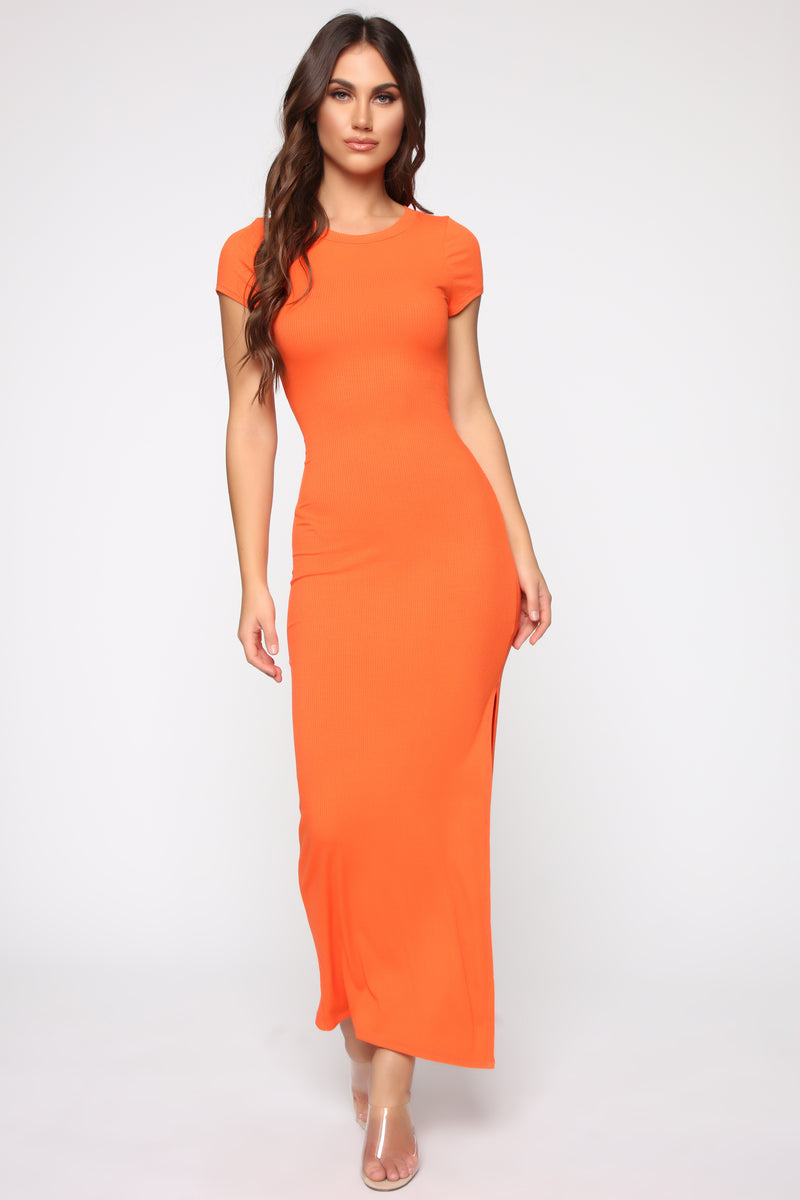 Back At It Again Ribbed Maxi Dress - Orange | Fashion Nova, Dresses ...