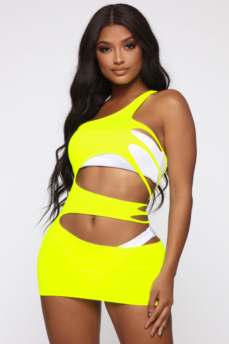 lime green swim cover up