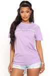 Give This World Good Energy Short Sleeve Top - Lavender