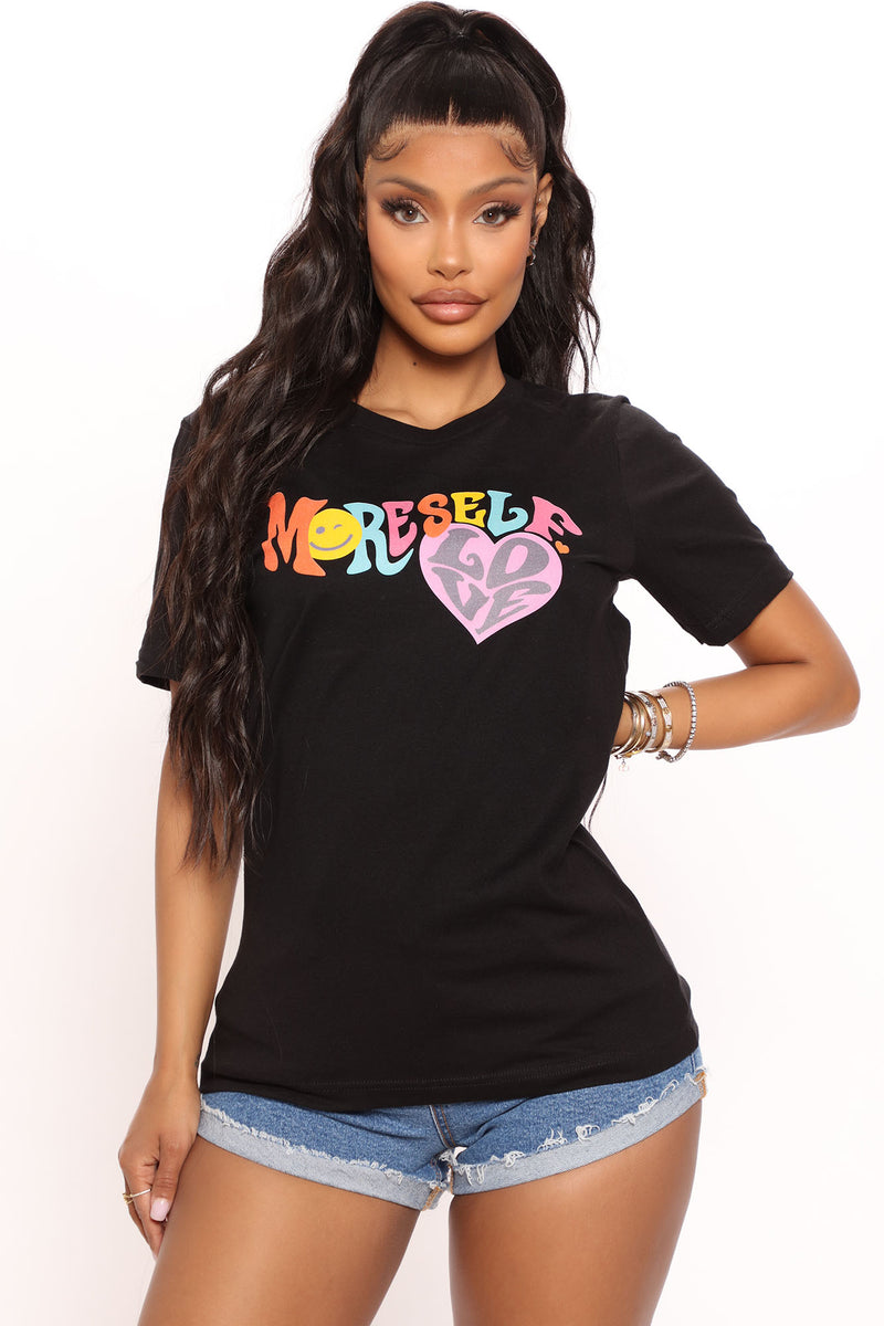 More Self Love Tee - Black | Fashion Nova, Graphic Tees | Fashion Nova