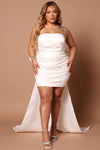 Antoinette Satin Mini Dress - White