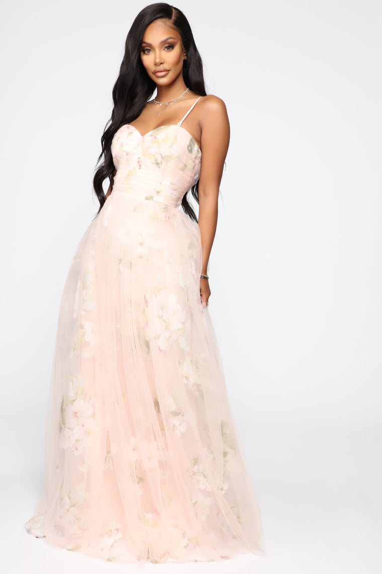 blush maxi gown