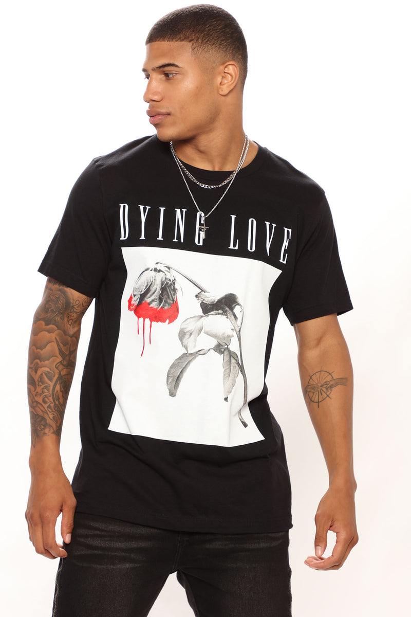 Dying Love Drip Short Sleeve Tee - Black | Fashion Nova, Mens Graphic ...