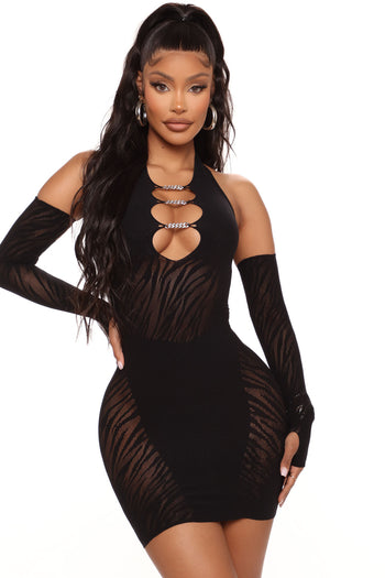 Hottest In The Room Seamless Midi Dress - Black