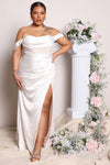 Down The Aisle Satin Maxi Dress - White