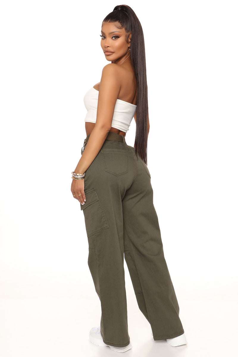 On The Scene Wide Leg Cargo Pant 30 - Olive | Fashion Nova, Pants | Fashion  Nova