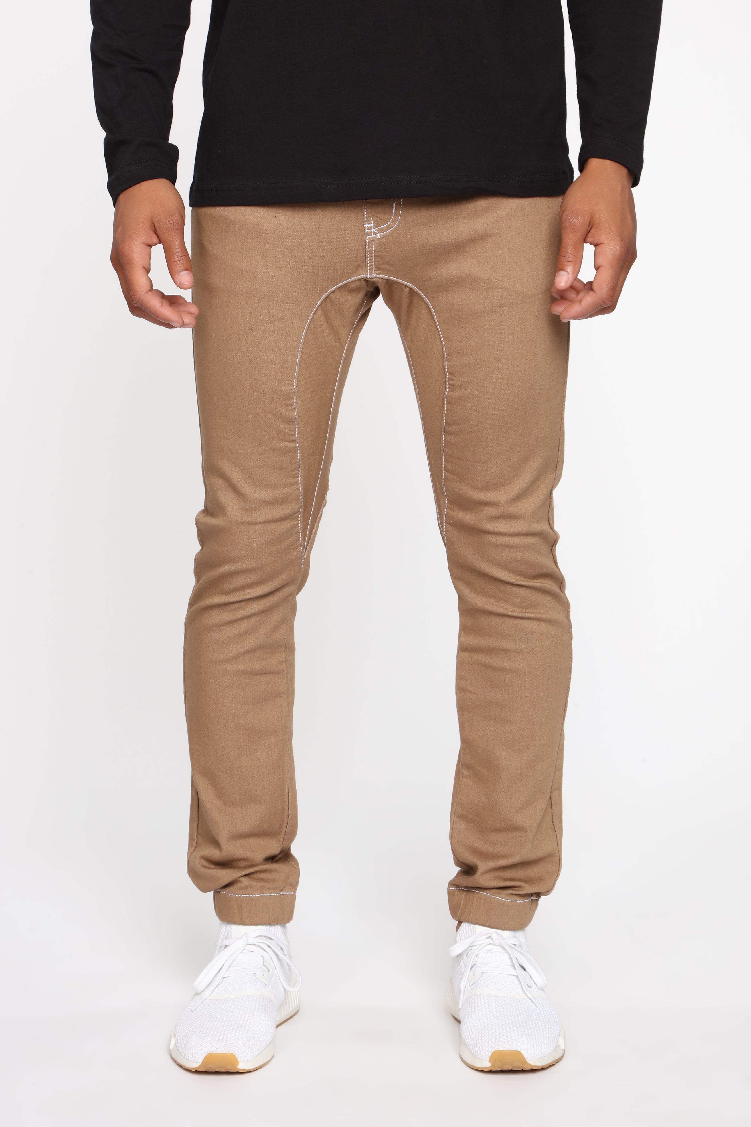 khaki chino joggers