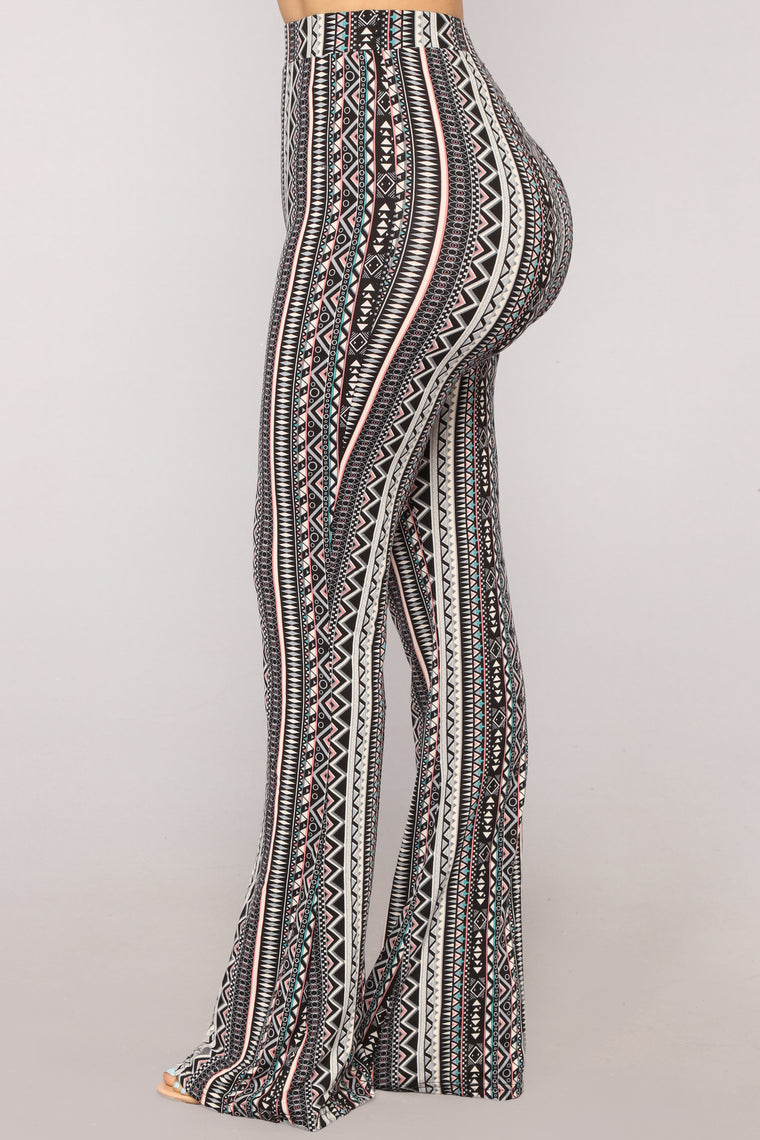 patterned flared pants
