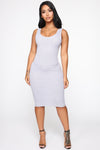 Love All Of Me Midi Dress - Heather Grey