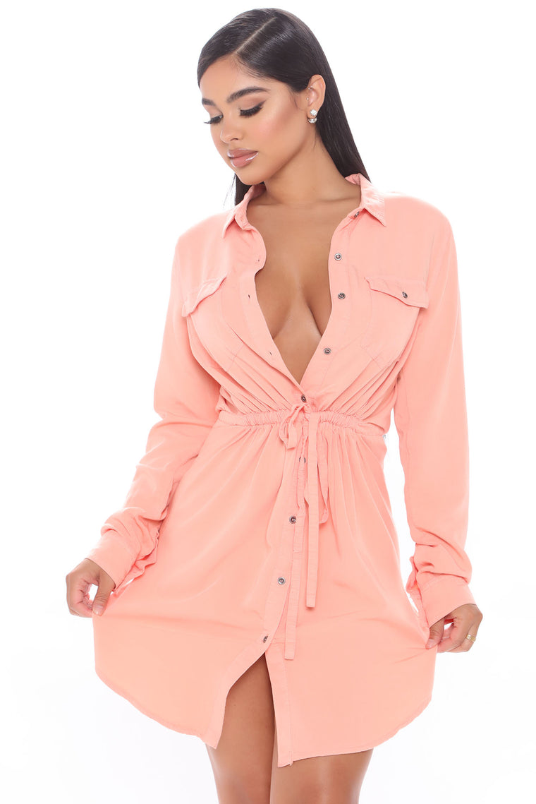 fashion nova peach dress