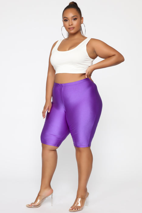 purple biker shorts plus size