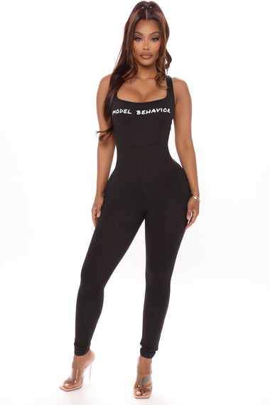 Model Behavior Jumpsuit - Black – Fashion Nova