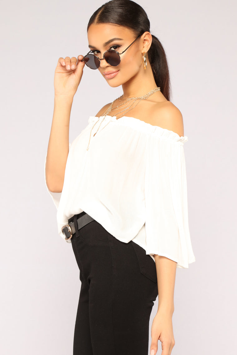 Keep It Moving Off Shoulder Top - OffWhite