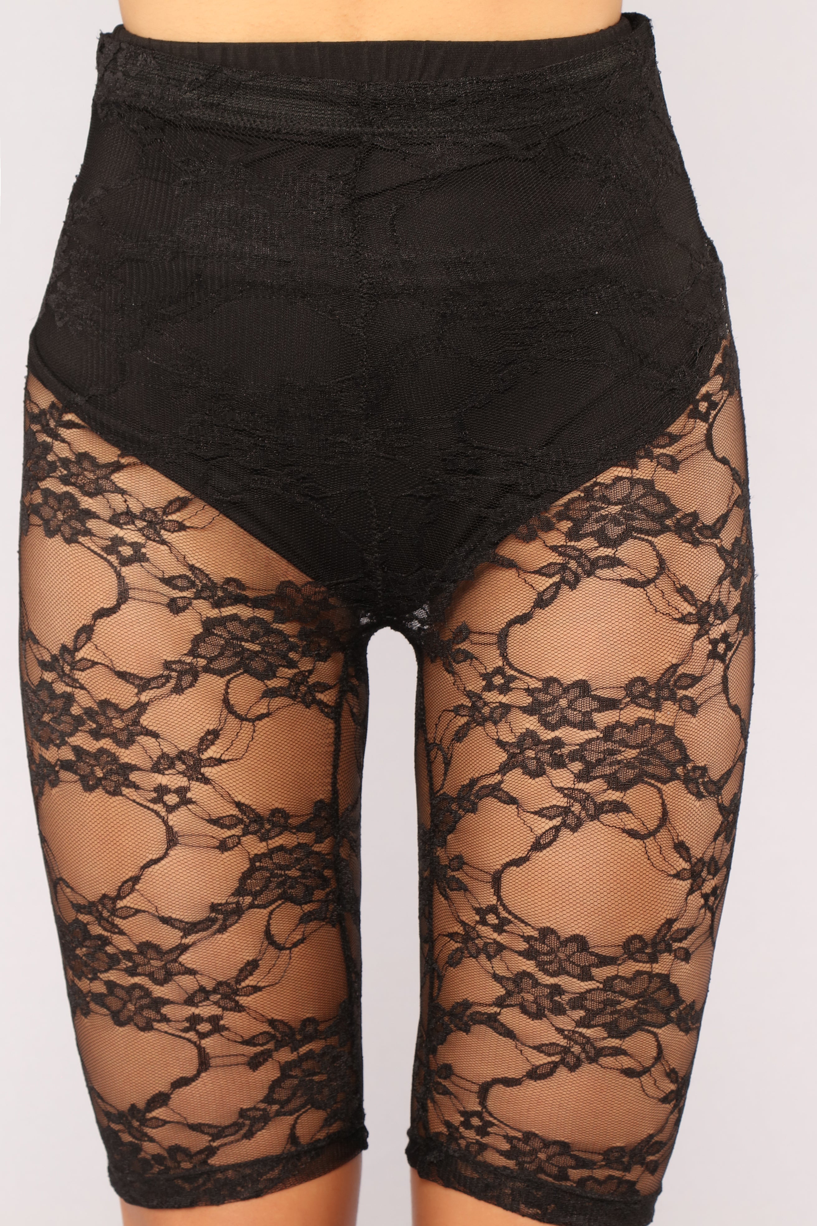 black sheer biker shorts