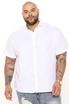 Ryland Short Sleeve Button Up Shirt - White