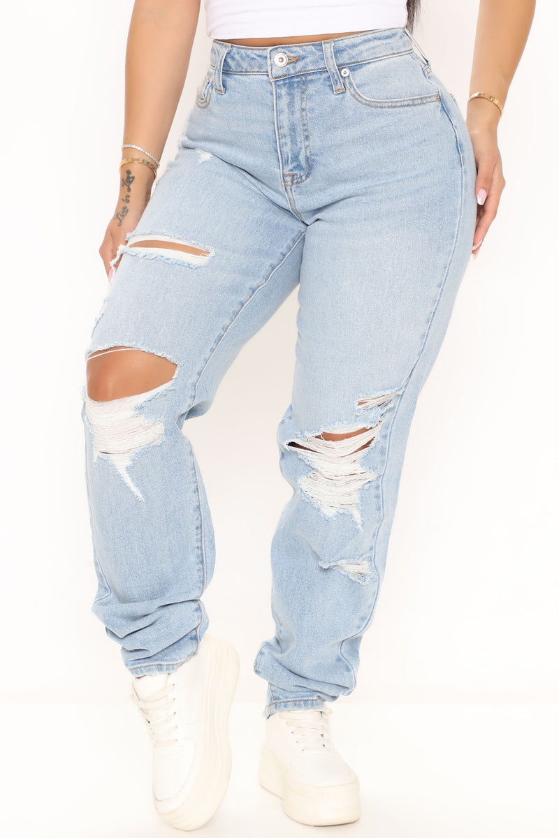 Better Than Your Last Ripped Straight Leg Jeans - Medium Blue Wash ...