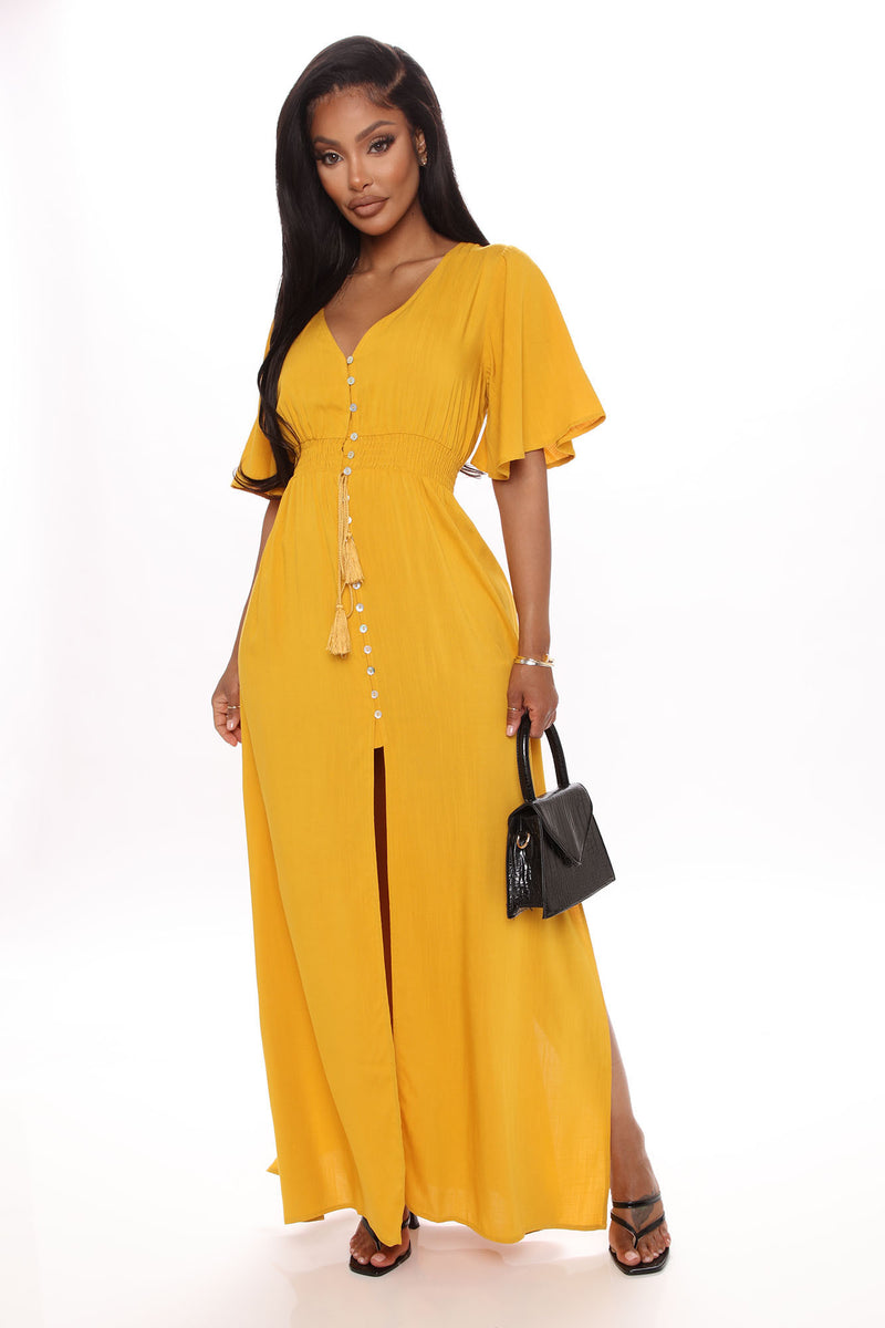 Lovely Times Maxi Dress - Mustard | Fashion Nova, Dresses | Fashion Nova