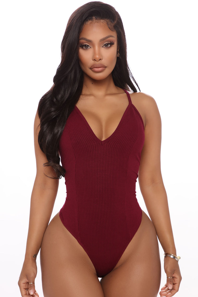 burgundy bodysuit