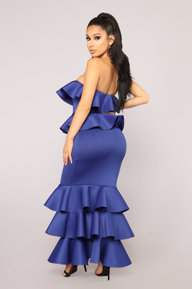 Who Is She Tiered Dress - Royal | Fashion Nova, Luxe | Fashion Nova