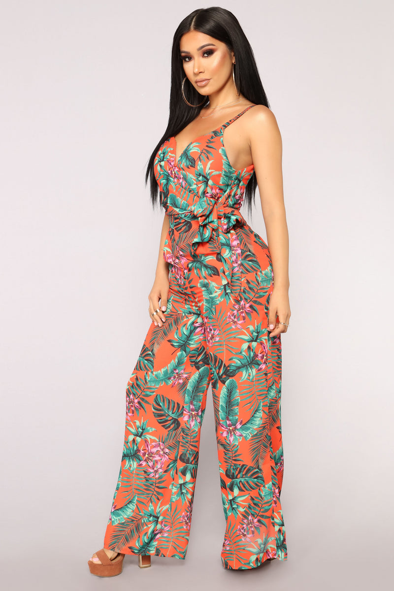 More Love Tropical Jumpsuit - Orange/Green | Fashion Nova, Jumpsuits ...