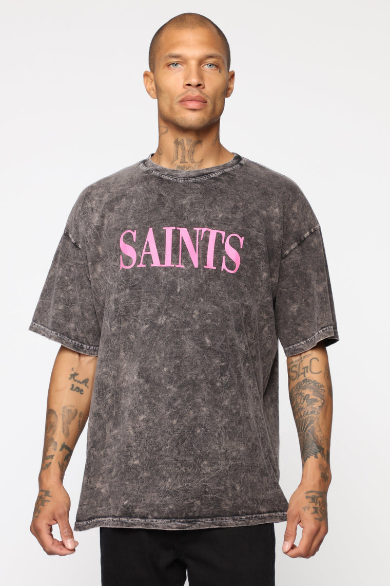 Saints Short Sleeve Tee - Black/Pink 
