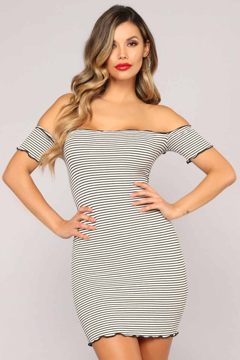 Donna Striped Dress - White/Black | Fashion Nova, Dresses | Fashion Nova