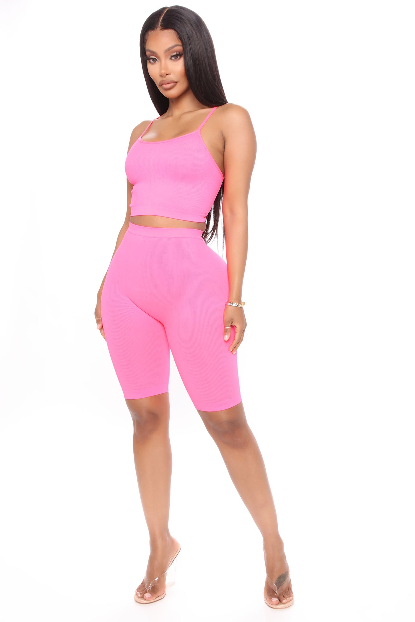 Keeping Secrets Biker Short Set - Neon Pink – Fashion Nova