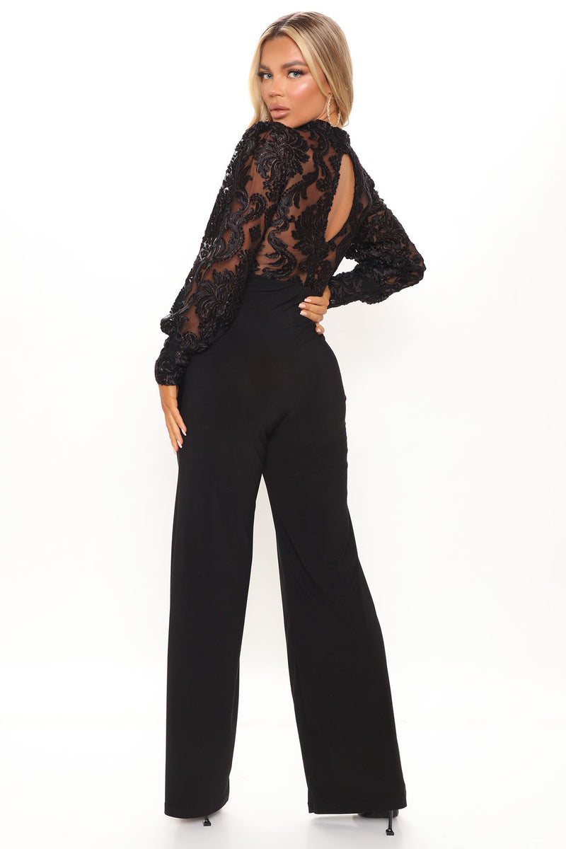 Victoria Wide Leg Lace Jumpsuit - Black | Fashion Nova, Jumpsuits ...
