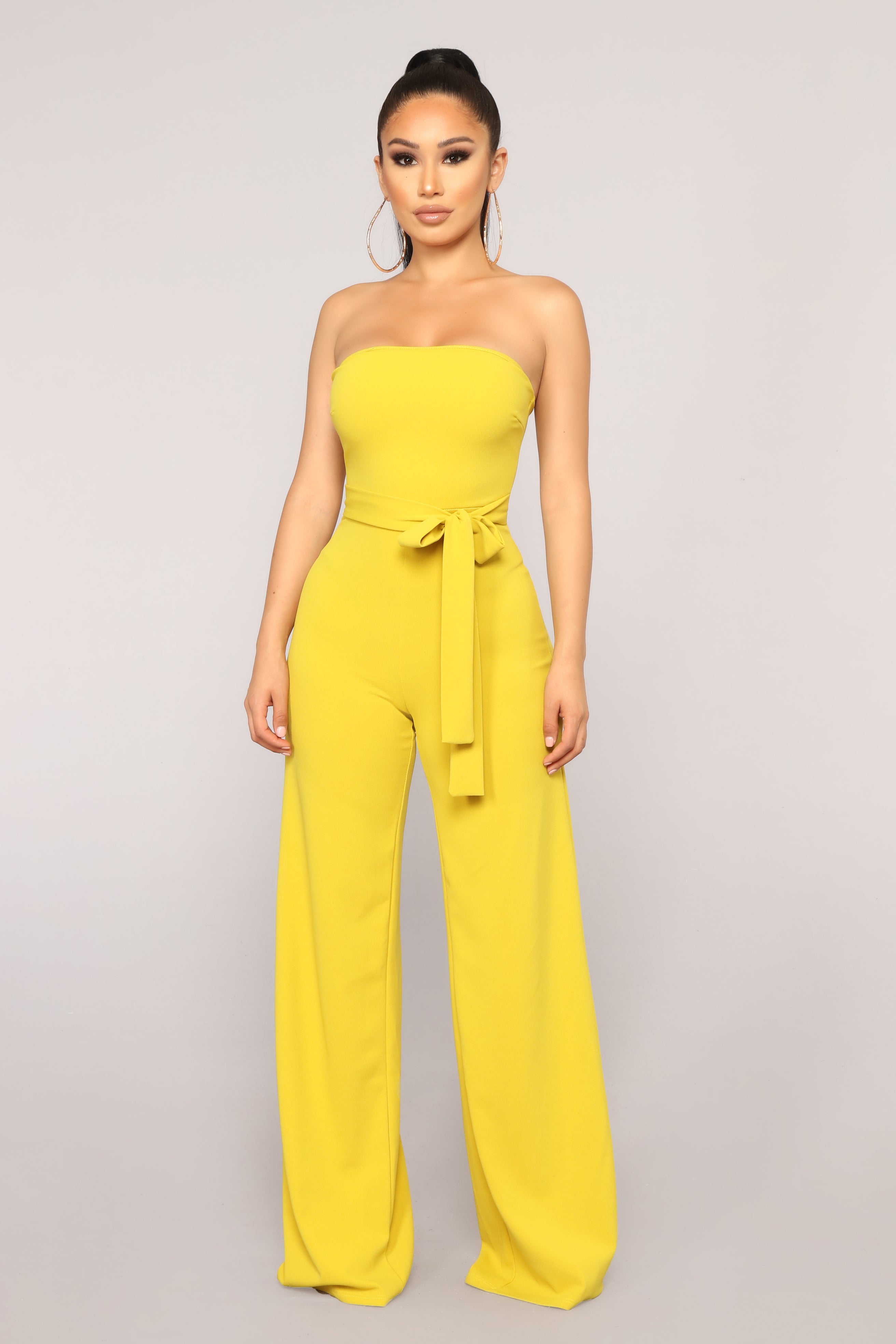 Not In The Mood Tube Jumpsuit - Mustard – Fashion Nova