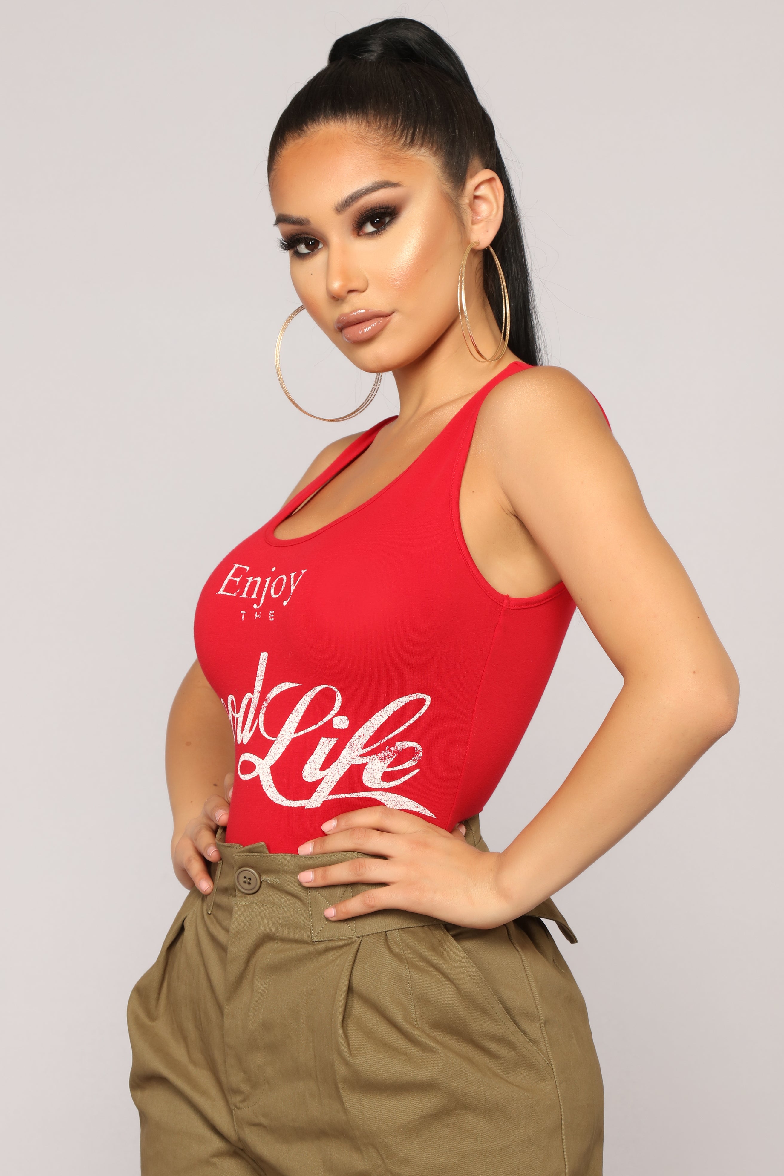 Good Life Low Back Bodysuit - Red