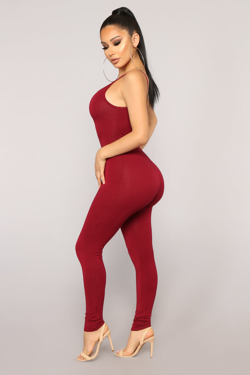 Nova Season Jumpsuit  Burgundy Jumpsuits Fashion Nova