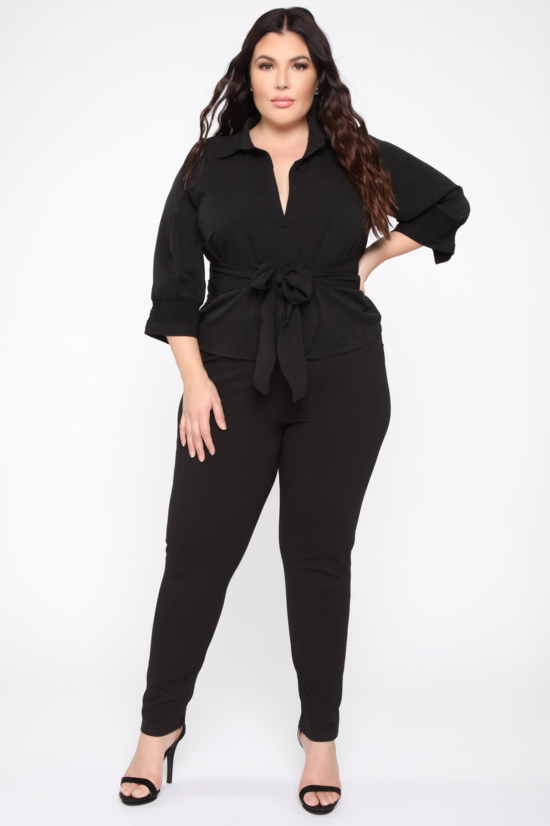 Only You Tie Top - Black | Fashion Nova, Shirts & Blouses | Fashion Nova