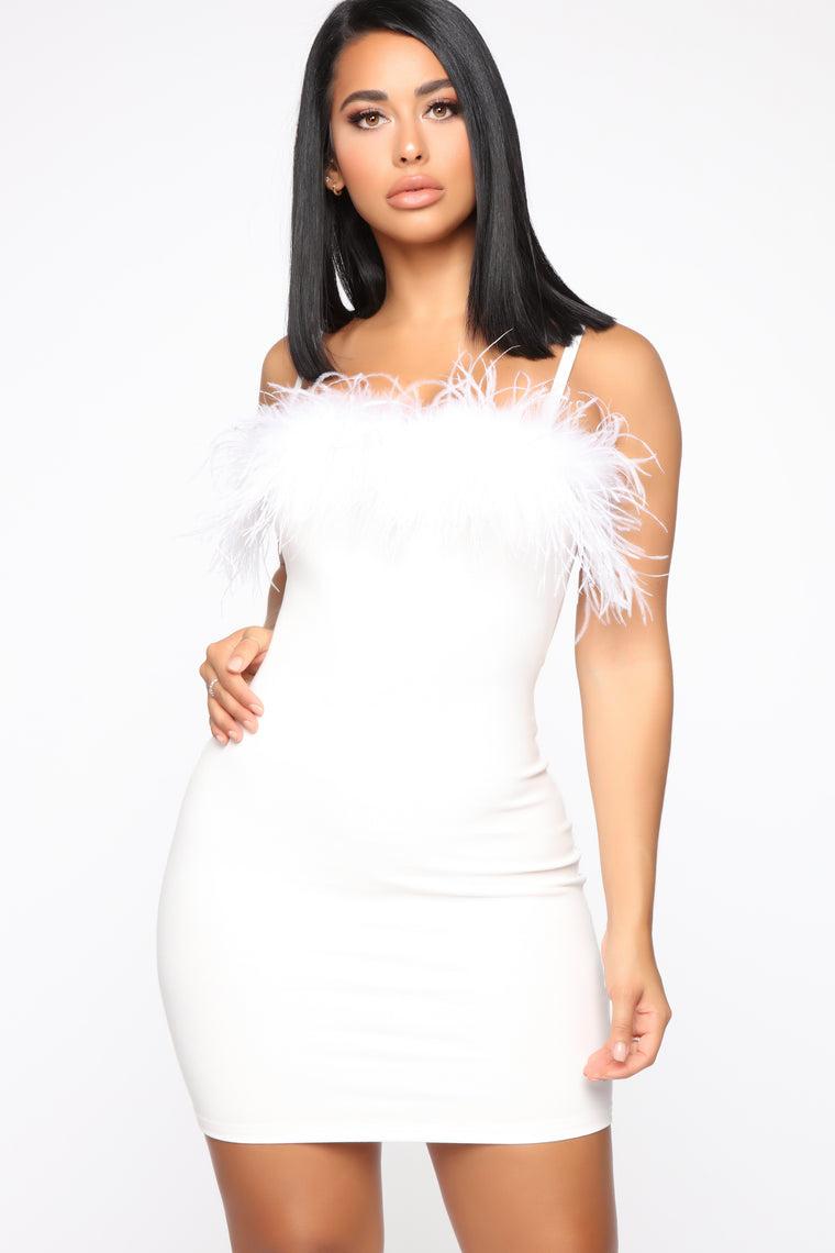 fashion nova feather dress