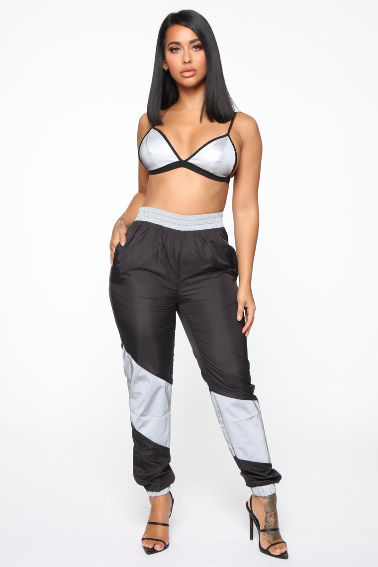 reflective joggers fashion nova