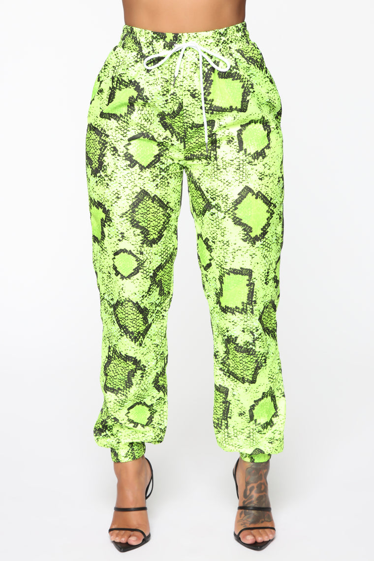 snake print joggers