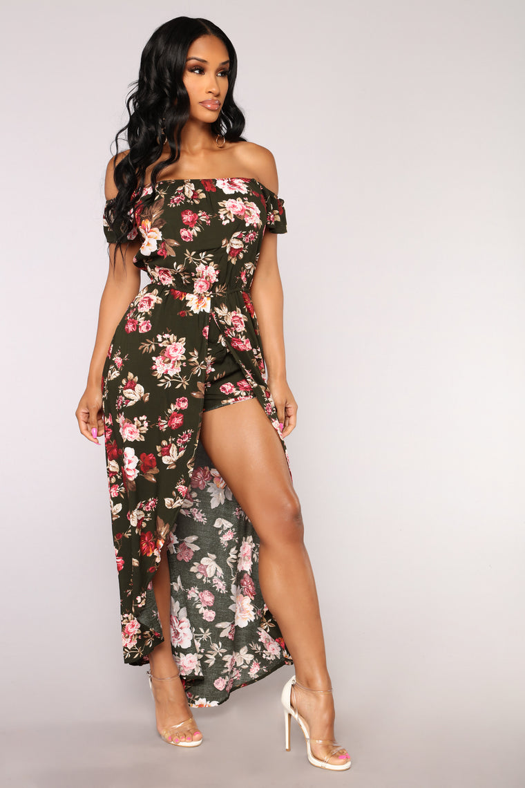 floral maxi romper