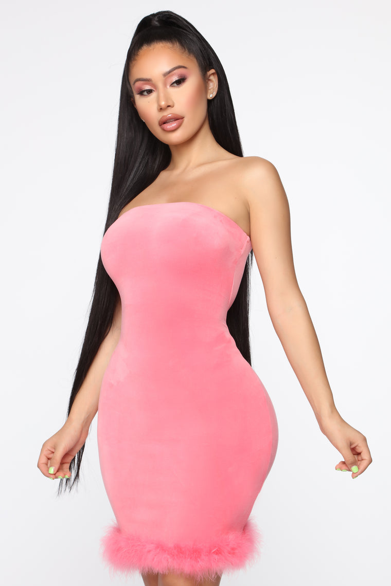 fashion nova peach dress