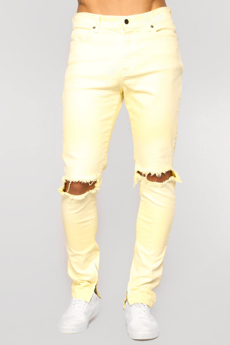 yellow skinny jeans mens