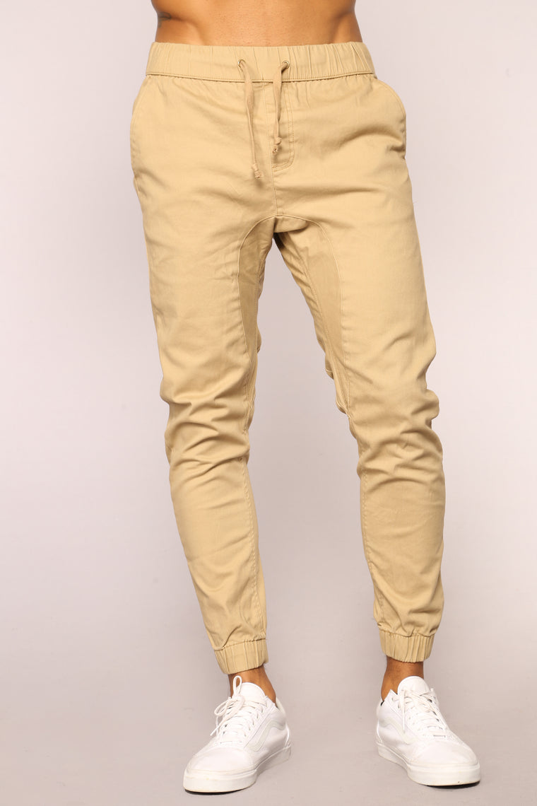 khaki joggers cheap