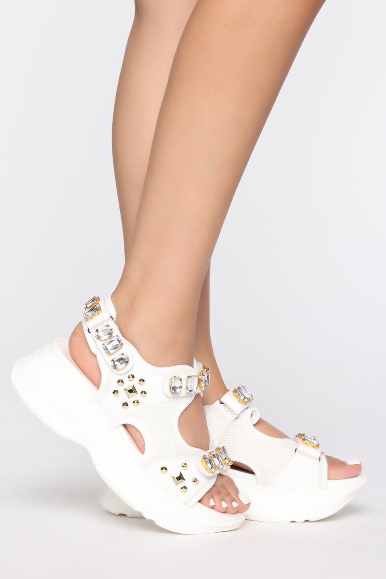 fashion nova white sandals