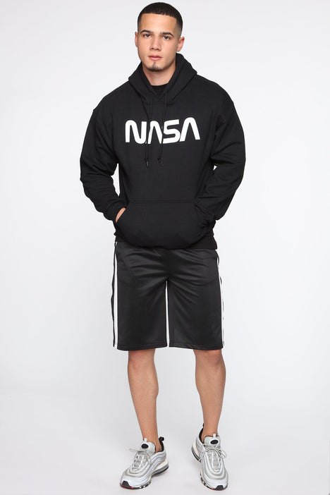 Men's Nasa Spaceman Hoodie in Black/Combo Size Medium by Fashion Nova