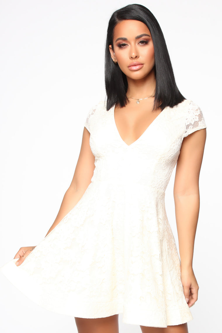 fashion nova ivory dress