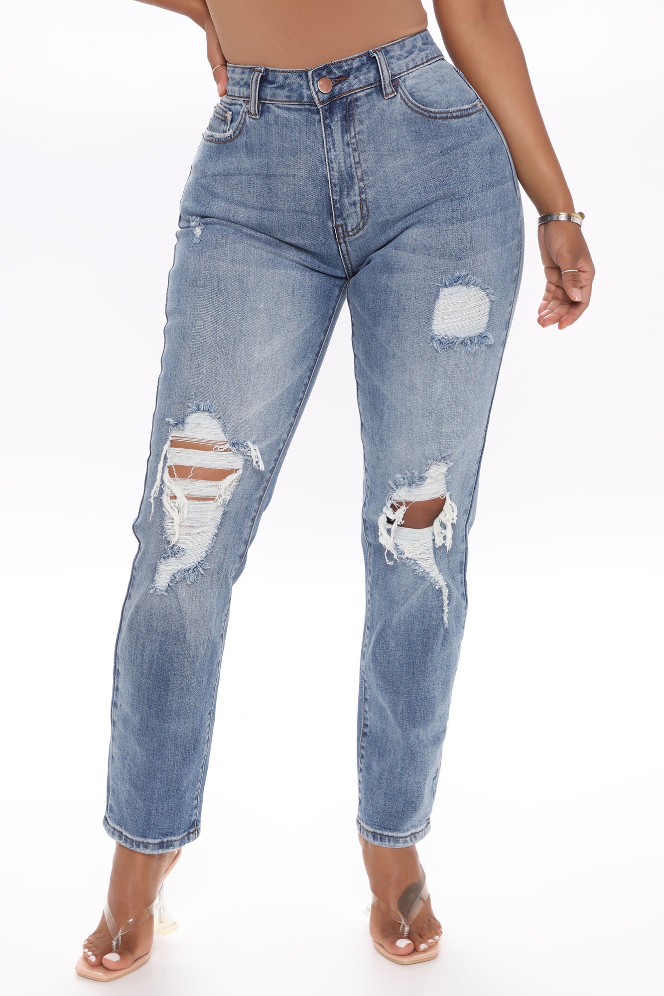 Margaret Distressed Mom Jeans - Dark Wash – Fashion Nova